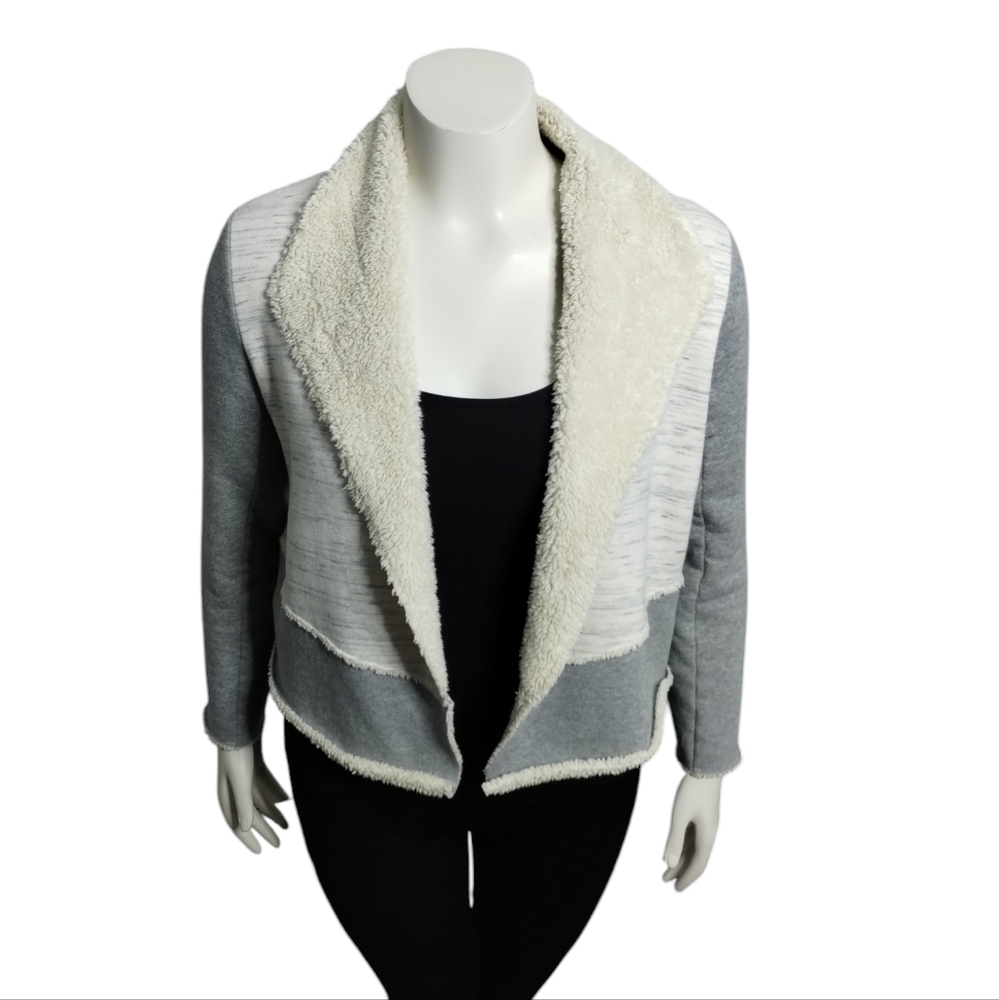 Lou & Grey Women's Sherpa Lined Teddy Bear‎ Cardigan Jacket Size S Grungecore